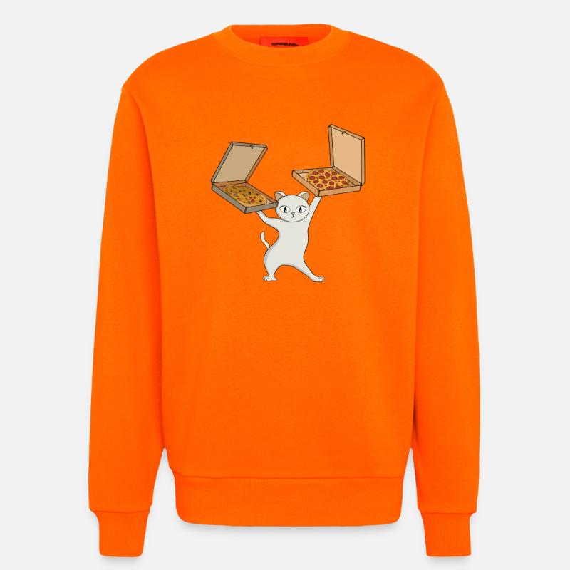 Pizza Paws Cat jongliert mit Kuchen - Sweatshirt - made by SPREAD  - SUNSET ORANGE