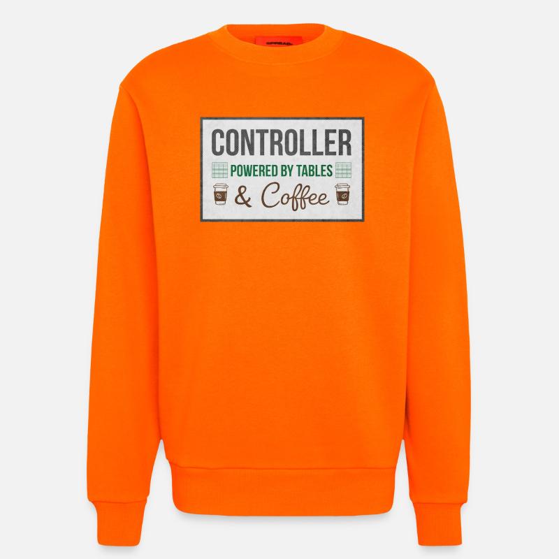 Controller Powered by Tables & Coffee - Sweatshirt - made by SPREAD  - SUNSET ORANGE