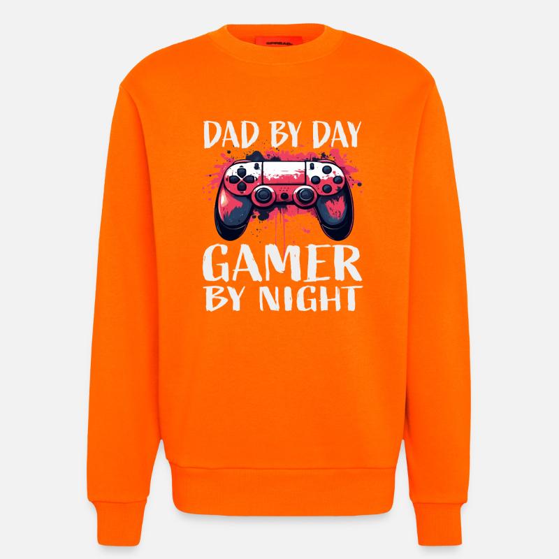 Gamer Dad Day Night Controller - Sweatshirt - made by SPREAD  - SUNSET ORANGE