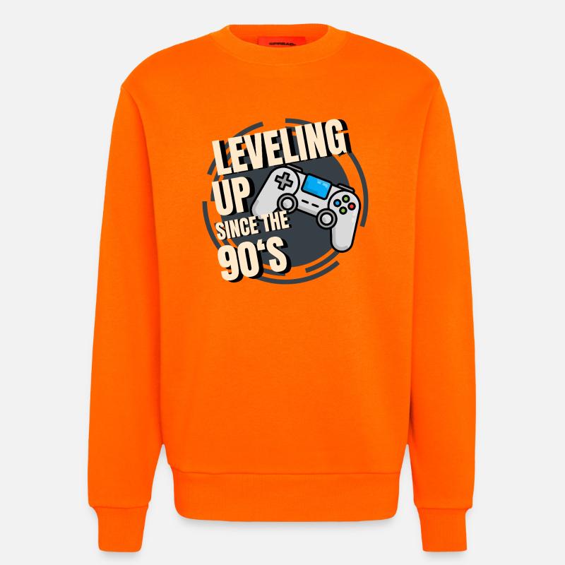 Retro-Spielcontroller mit 90er-Jahre-Text - Sweatshirt - made by SPREAD  - SUNSET ORANGE