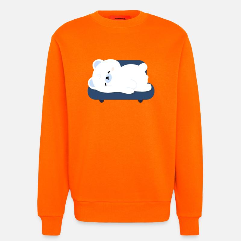 Müder Eisbär auf Sofa - Sweatshirt - made by SPREAD  - SUNSET ORANGE