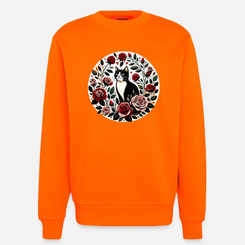 Rosengarten-Katzenkreis - Sweatshirt - made by SPREAD  - SUNSET ORANGE