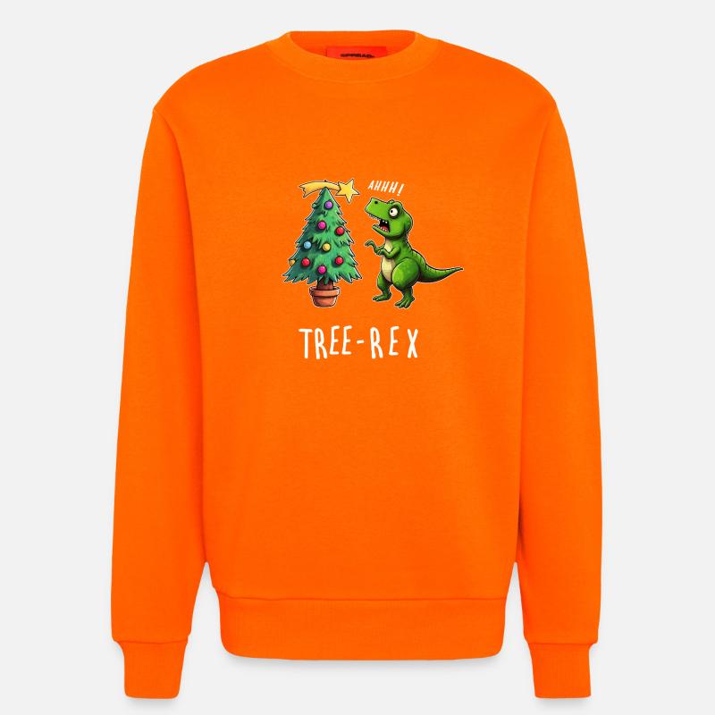 Baumrex Dino Fun de Noël - Sweat bio décontracté fabriqué en UE - SUNSET ORANGE