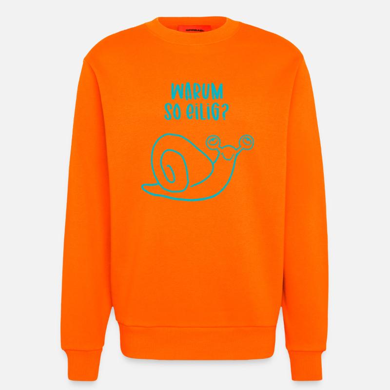 Relaxte Schnecke - Warum so eilig? - Sweatshirt - made by SPREAD - SUNSET ORANGE
