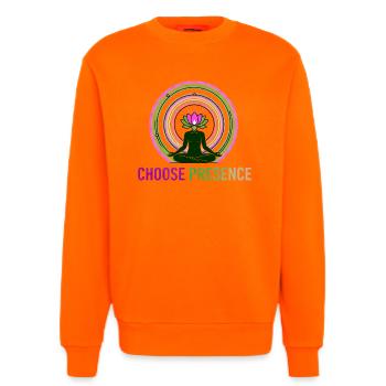 Wähle Präsenz – Yoga Meditation Lotus - Sweatshirt - made by SPREAD  - SUNSET ORANGE - Vorne