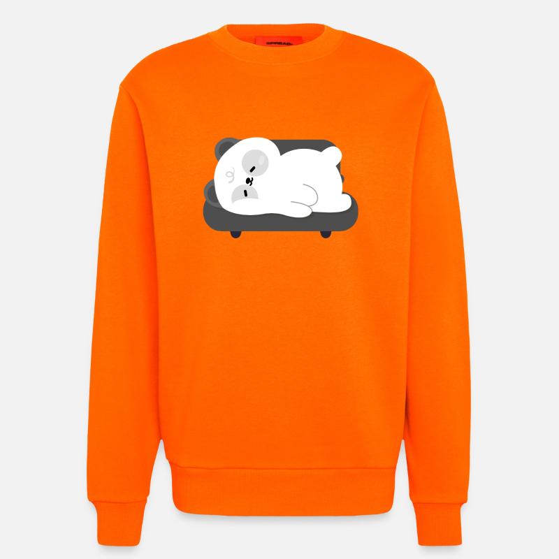Müder Panda schläft auf dem Sofa - Sweatshirt - made by SPREAD  - SUNSET ORANGE