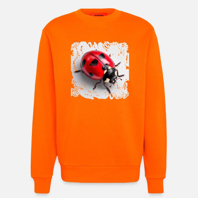 Roter Marienkäfer Muster Siebenpunkt - Sweatshirt - made by SPREAD  - SUNSET ORANGE