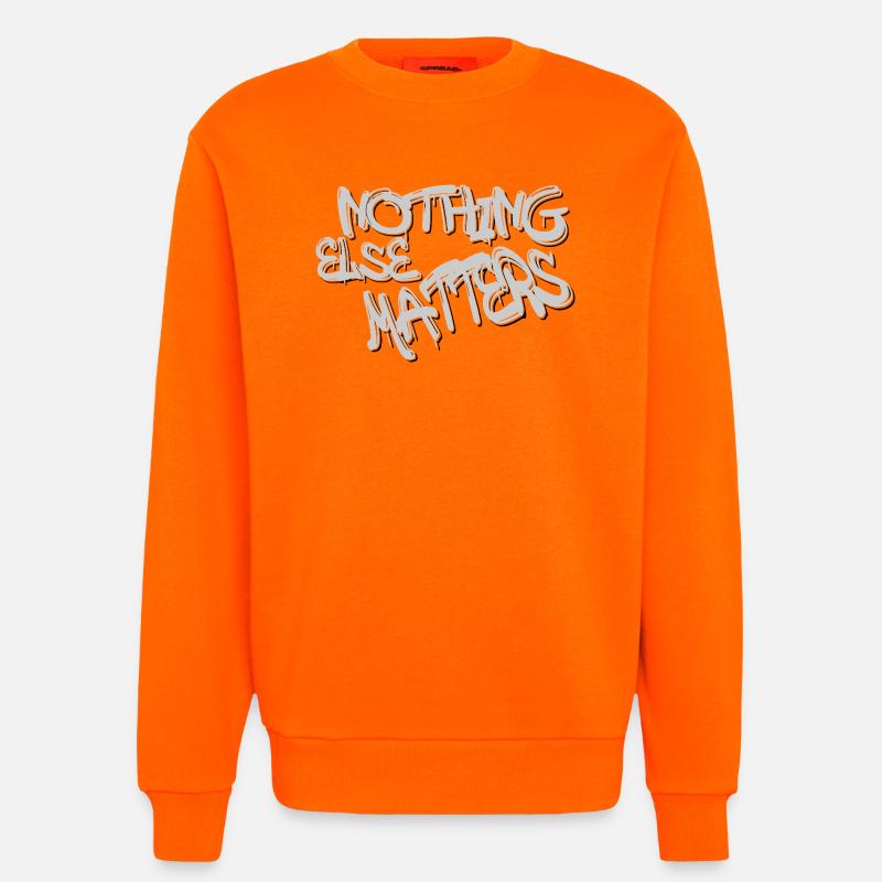 Graffiti-Zitat-Typografie: Fetter grauer Slogan - Sweatshirt - made by SPREAD  - SUNSET ORANGE