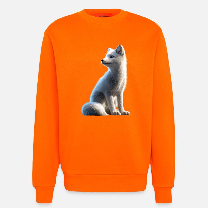Polarfuchs Schneefuchs Eisfuchs Süßer Weißer Fuchs - Sweatshirt - made by SPREAD  - SUNSET ORANGE