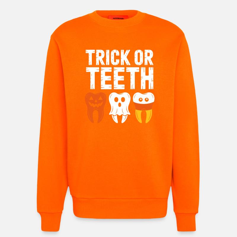 Trick oder Teeth Halloween-T-Shirt - Sweatshirt - made by SPREAD  - SUNSET ORANGE