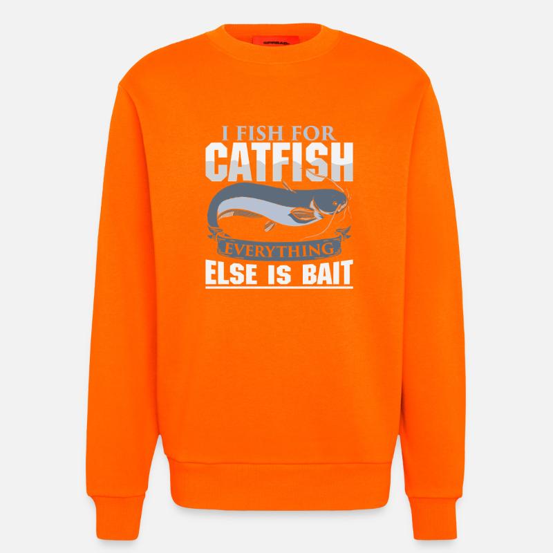 Poisson-chat pêcheur poisson-chat pêchent le poisson-chat - Sweat bio décontracté fabriqué en UE - SUNSET ORANGE
