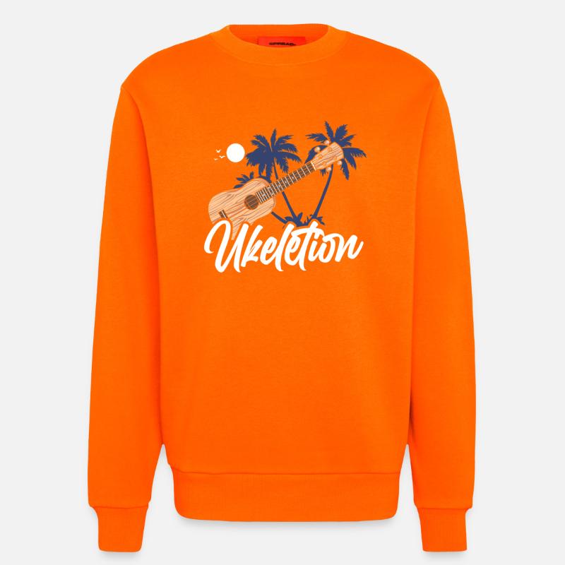 Hawaiian Ukulele Uke Ukelution - Sweatshirt - made by SPREAD  - SUNSET ORANGE