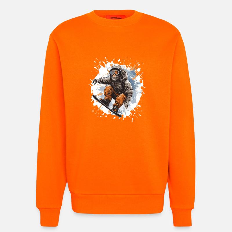 Monkey Snowboard - Sweatshirt - made by SPREAD  - SUNSET ORANGE