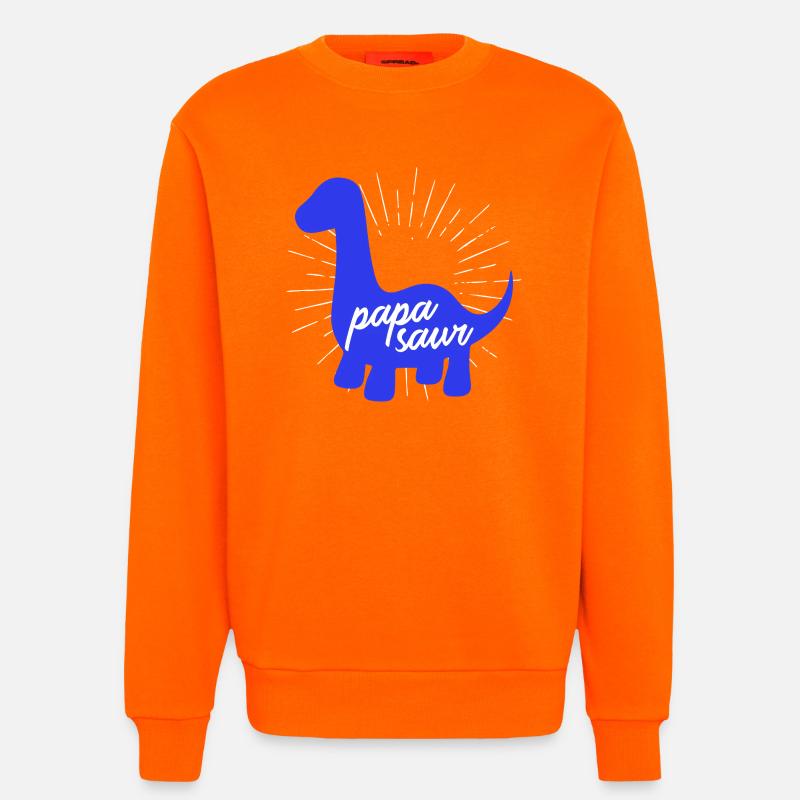Papasaurier T-Rex Dinosaurier Vaterschaft Daddysaur - Sweatshirt - made by SPREAD  - SUNSET ORANGE