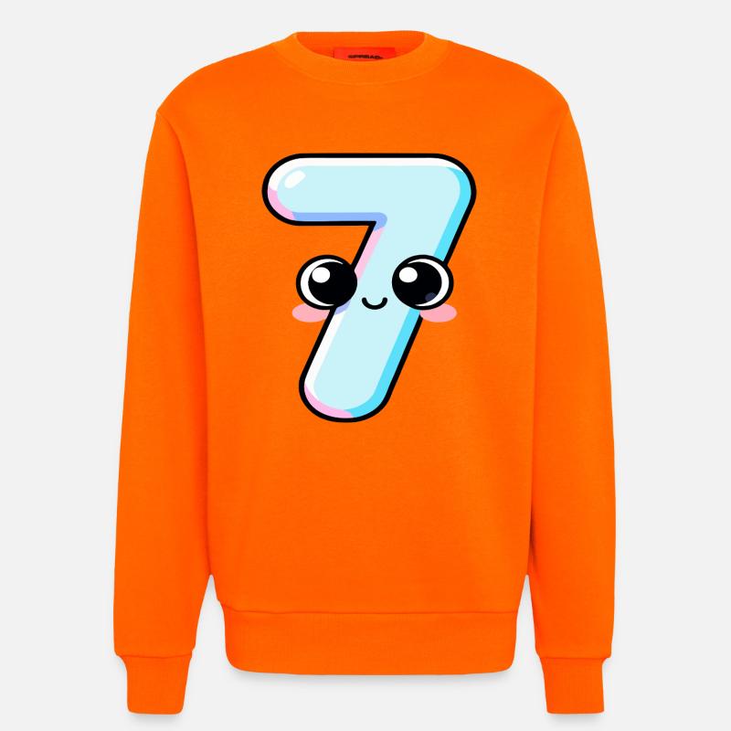 Nummer 7 Kawaii-Kuchen - Sweatshirt - made by SPREAD  - SUNSET ORANGE