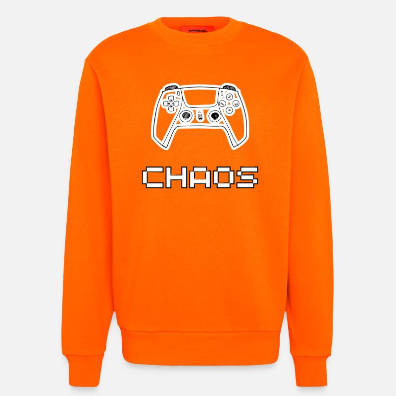 Controlled Chaos – Gaming Controller Chaos Design - Sweatshirt - made by SPREAD  - SUNSET ORANGE
