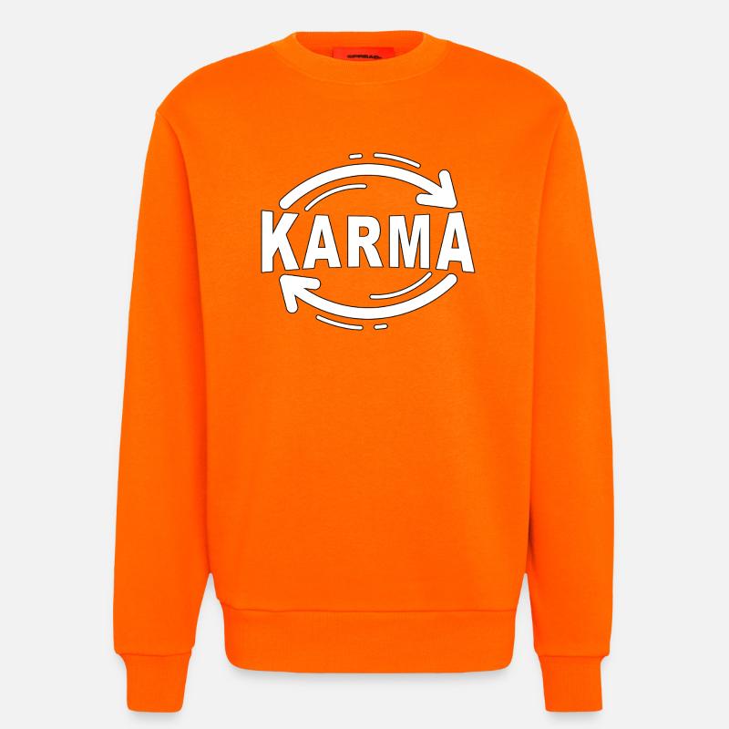 Karma - Minimalistisches Statement Design - Sweatshirt - made by SPREAD  - SUNSET ORANGE