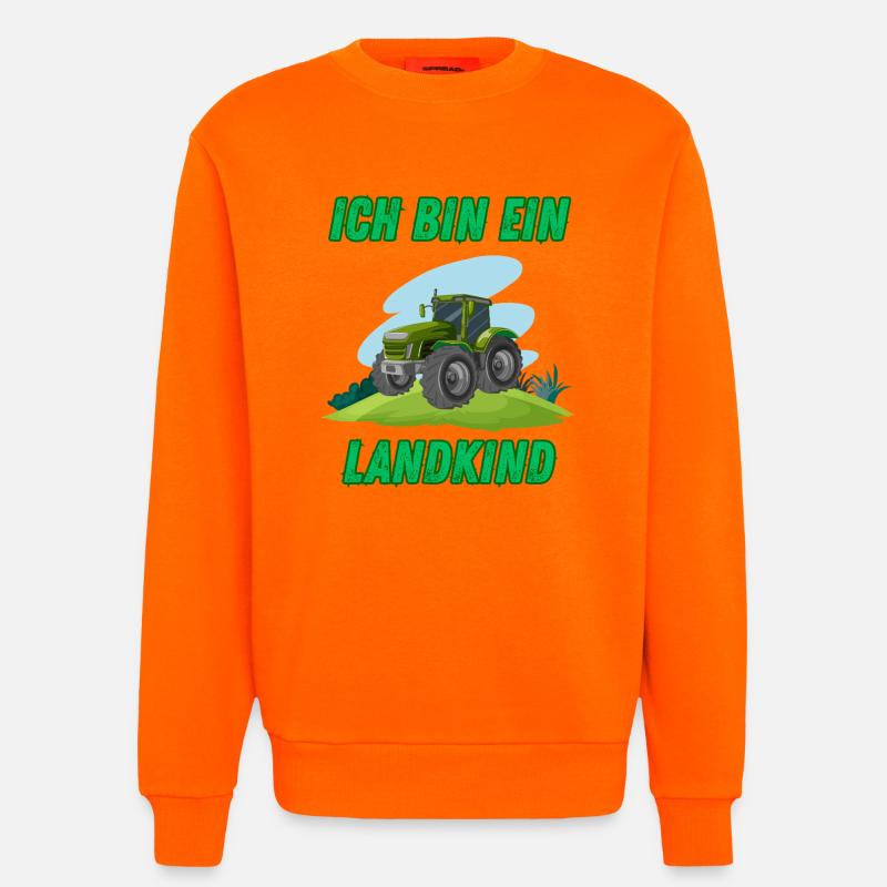 Traktor - Ich bin ein Landkind - Sweatshirt - made by SPREAD  - SUNSET ORANGE