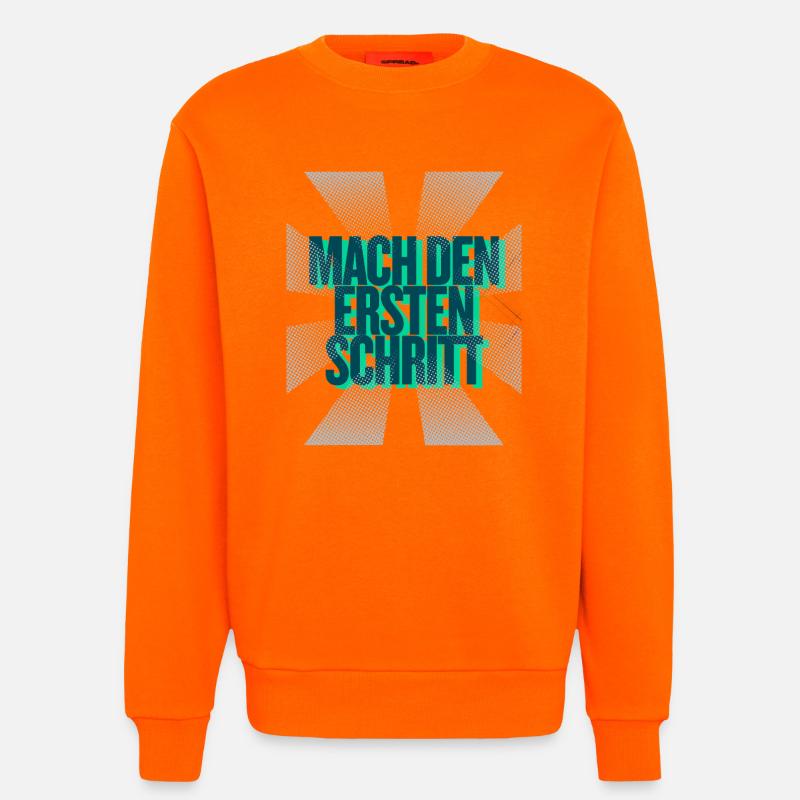 Mach den ersten Schritt – Mut Statement - Sweatshirt - made by SPREAD  - SUNSET ORANGE