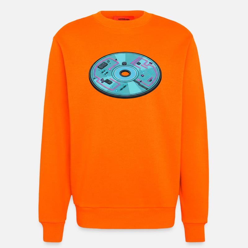 Digitale Zukunft Computer 90er Retro Design - Sweatshirt - made by SPREAD  - SUNSET ORANGE
