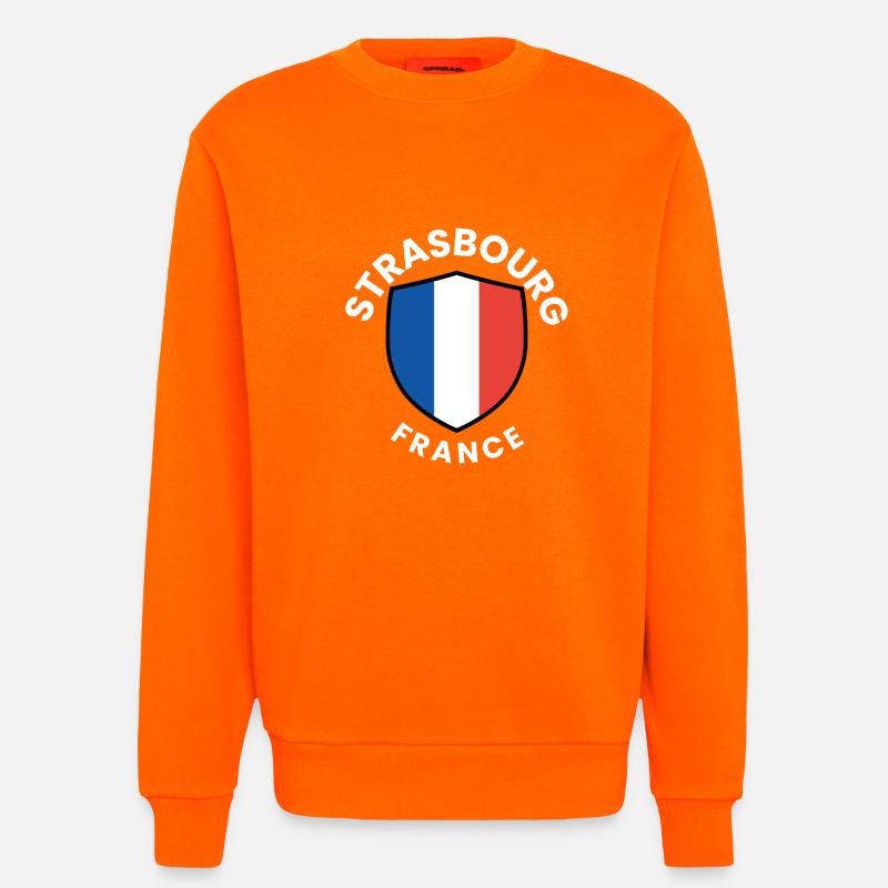 Straßburger Schild Frankreich - Sweatshirt - made by SPREAD  - SUNSET ORANGE