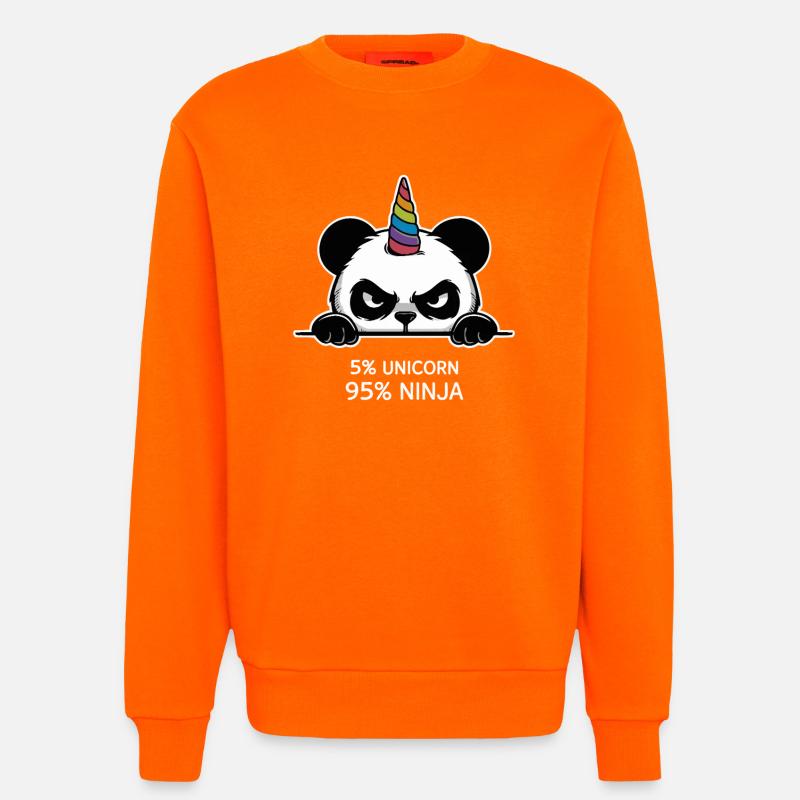 Panda Einhorn Ninja Spruch - Sweatshirt - made by SPREAD  - SUNSET ORANGE