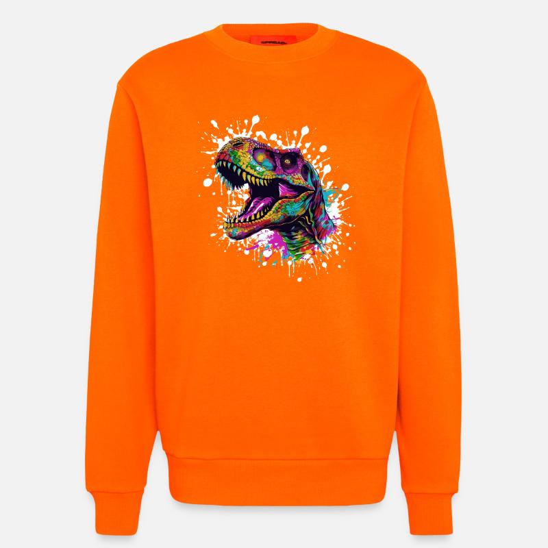Bunter Dino-Splatter - Sweatshirt - made by SPREAD  - SUNSET ORANGE