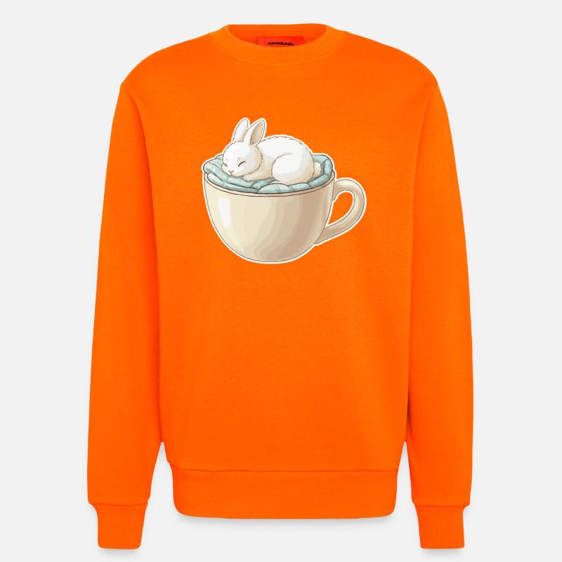 Sleeping rabbit in a cup - Sweatshirt - made by SPREAD  - SUNSET ORANGE