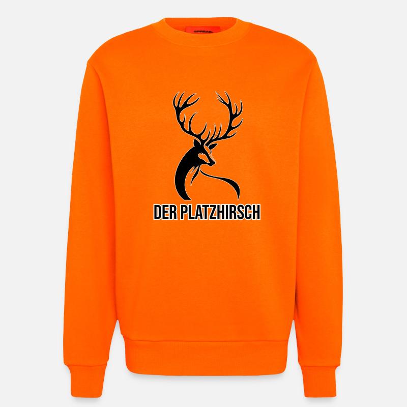 Der Platzhirsch – Powerful Hirsch Design - Sweatshirt - made by SPREAD - SUNSET ORANGE