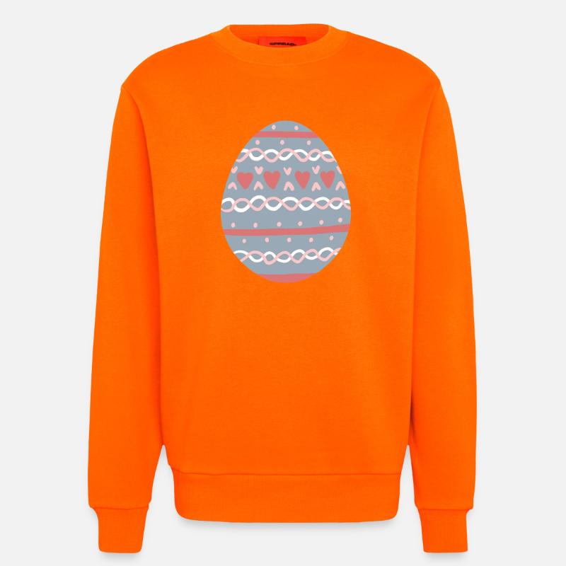 Pastel Hearts Egg Pattern - Sweatshirt - made by SPREAD  - SUNSET ORANGE
