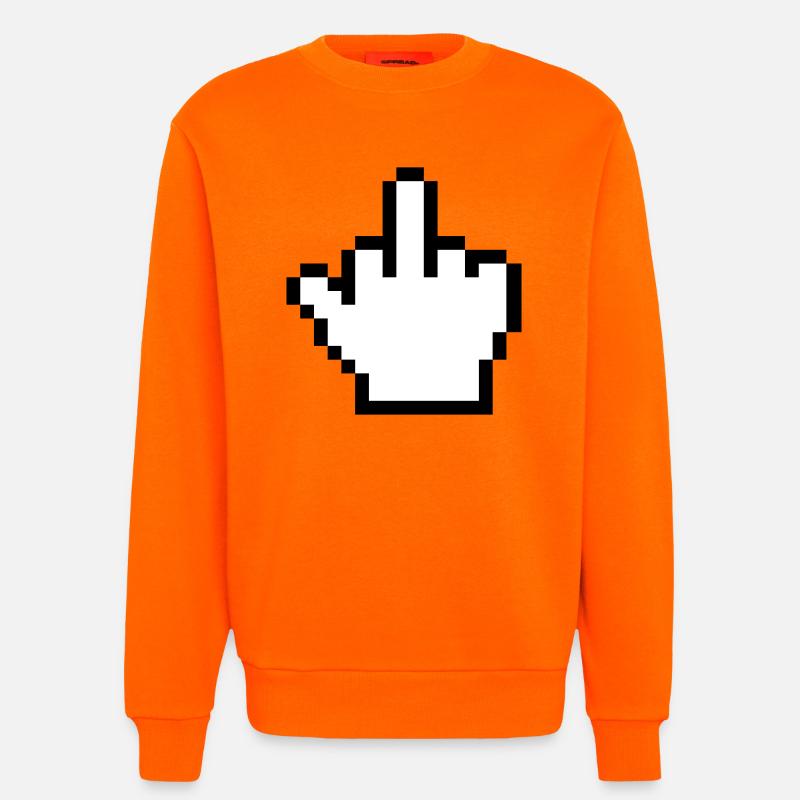 Mouse Hand Middle Finger Mouse Pointer - Sweatshirt - made by SPREAD  - SUNSET ORANGE