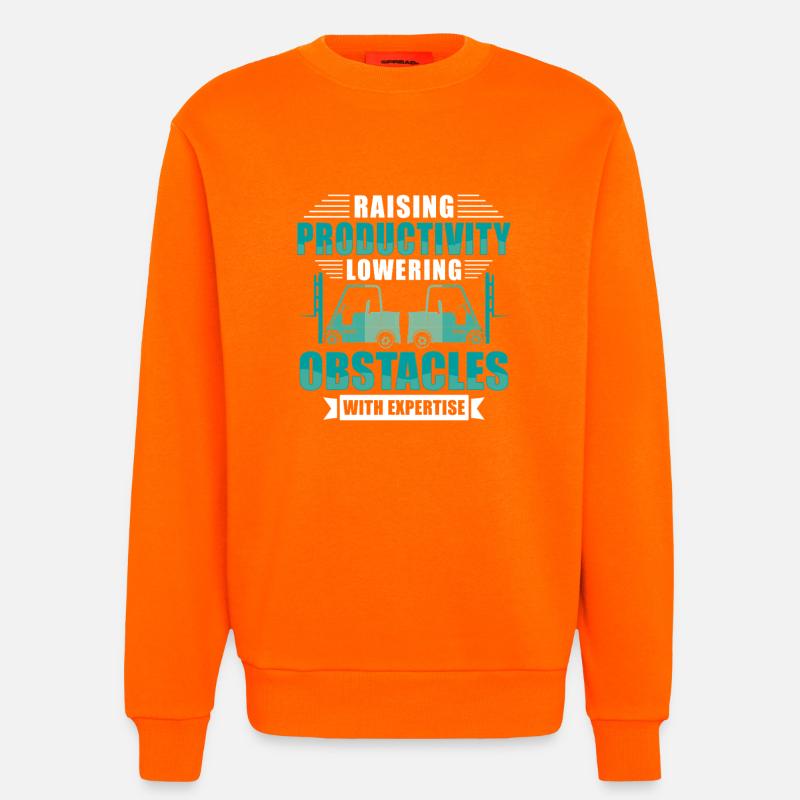 Staplerfahrer Englisch Spruch Stapler - Sweatshirt - made by SPREAD - SUNSET ORANGE