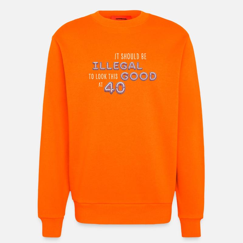 Apparition illégale avec 40 néons - Sweat bio décontracté fabriqué en UE - SUNSET ORANGE
