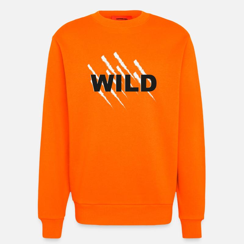WILD Kratzmuster Logo - Sweatshirt - made by SPREAD  - SUNSET ORANGE