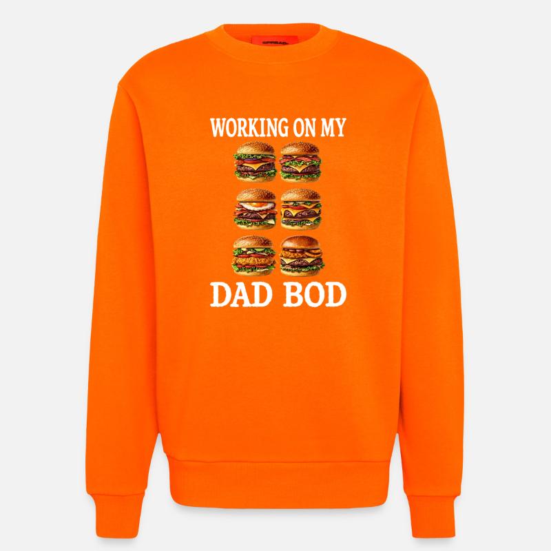 Dad Bod Burger Grid - Sweatshirt - made by SPREAD - SUNSET ORANGE