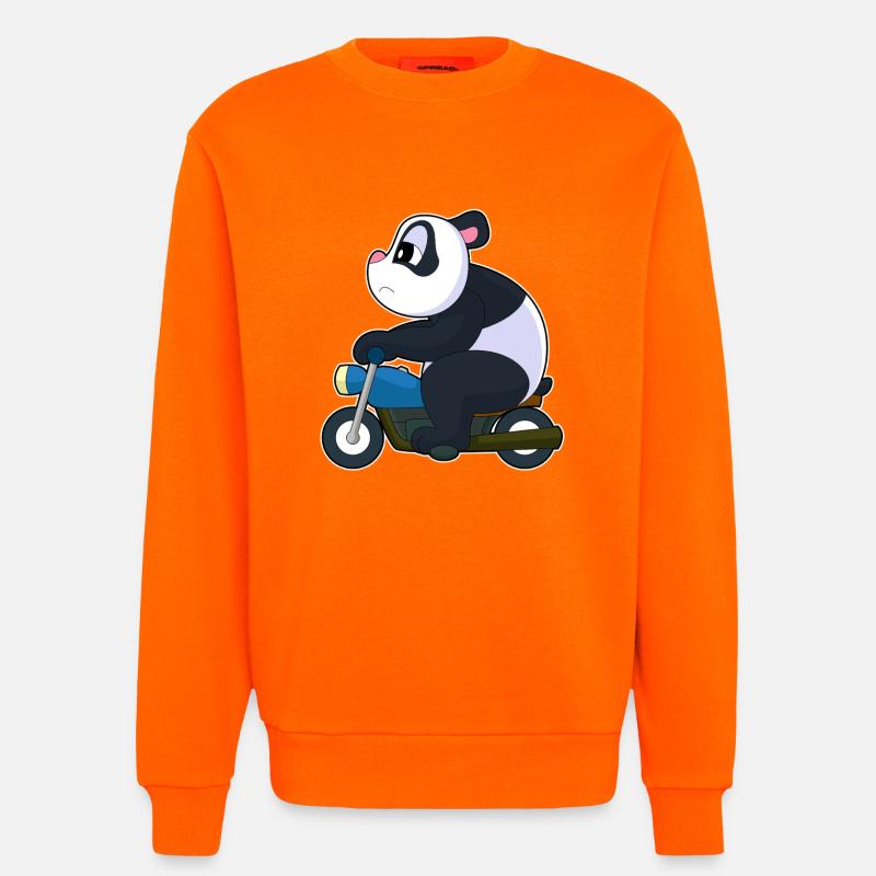 Panda Motorcycle - Sweatshirt - made by SPREAD - SUNSET ORANGE