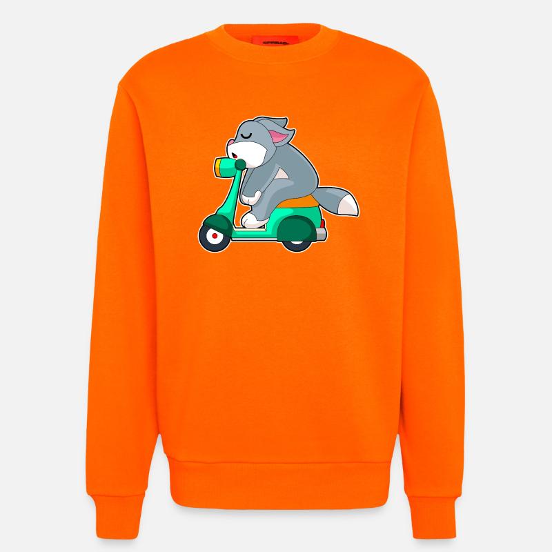 Katze Motorroller - Sweatshirt - made by SPREAD  - SUNSET ORANGE