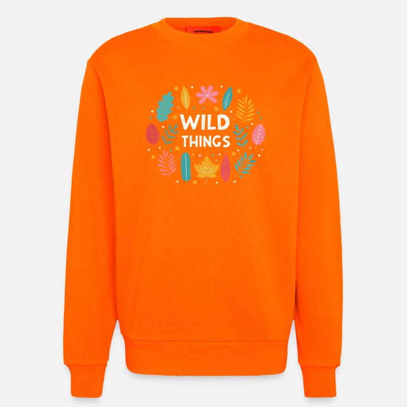Wild Things Blumenmuster - Sweatshirt - made by SPREAD - SUNSET ORANGE