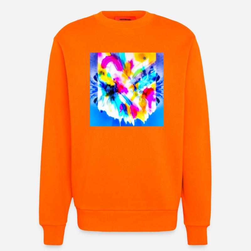 Farbexplosion im Aquarell - Sweatshirt - made by SPREAD  - SUNSET ORANGE