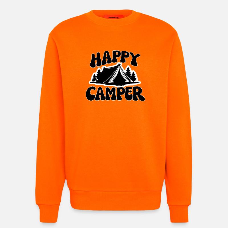 Fröhlicher Camper Zeltszene - Sweatshirt - made by SPREAD  - SUNSET ORANGE