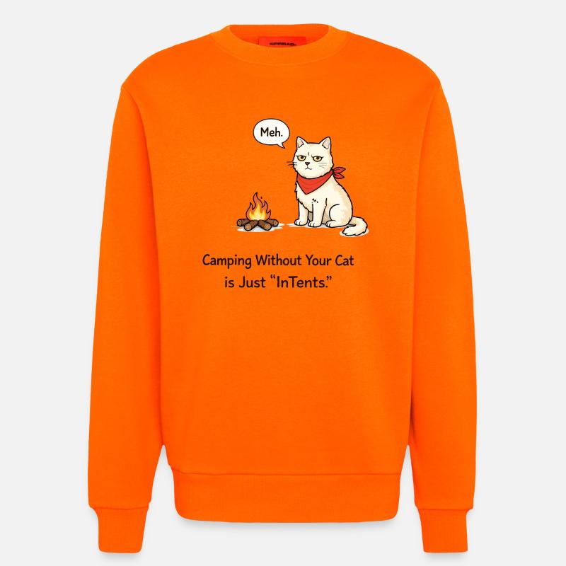 InTent Cat Camping Wortspieldesign - Sweatshirt - made by SPREAD  - SUNSET ORANGE