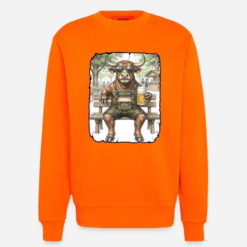 Stier Bulle Biergarten - Sweatshirt - made by SPREAD  - SUNSET ORANGE