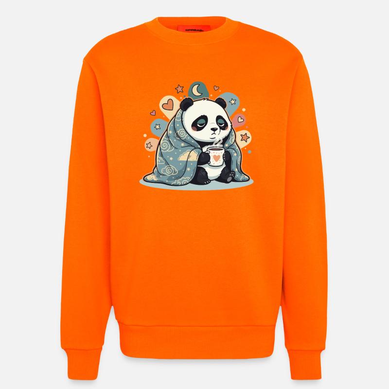 Cuddly panda under cloud cover - Sweatshirt - made by SPREAD  - SUNSET ORANGE