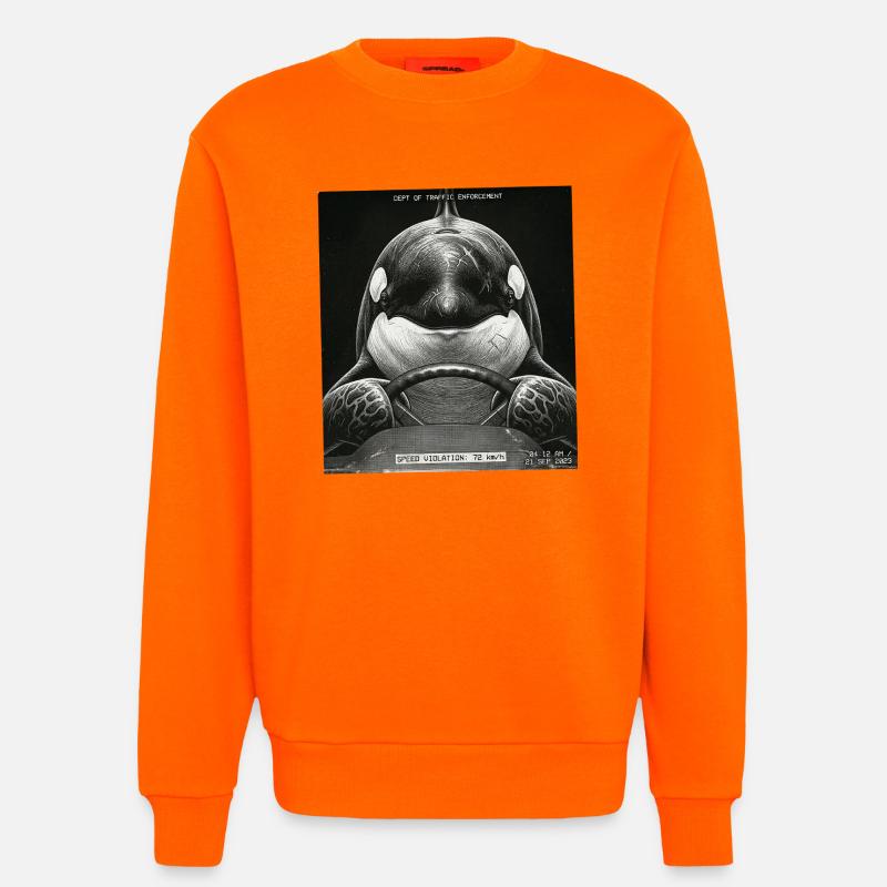 Fish Flashed - Sweatshirt - made by SPREAD  - SUNSET ORANGE