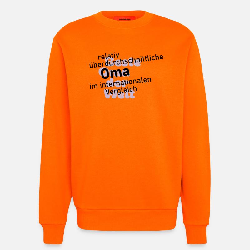 überdurchschnittliche oma - Sweatshirt - made by SPREAD  - SUNSET ORANGE