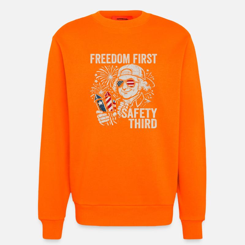Freedom first, safety third – Jo - Sweatshirt - made by SPREAD - SUNSET ORANGE