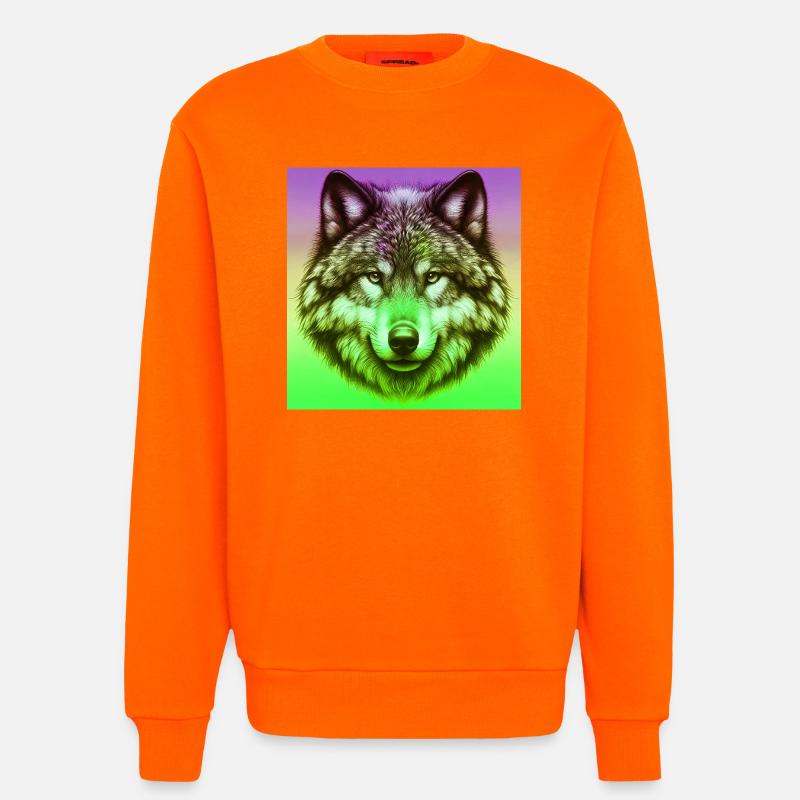 Wolf - Sweatshirt - made by SPREAD  - SUNSET ORANGE