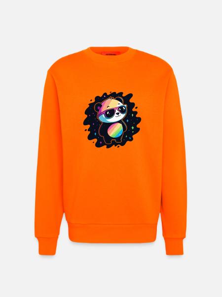 Panda Rainbow Galaxy Cool Glasses - Sweatshirt - made by SPREAD - SUNSET ORANGE