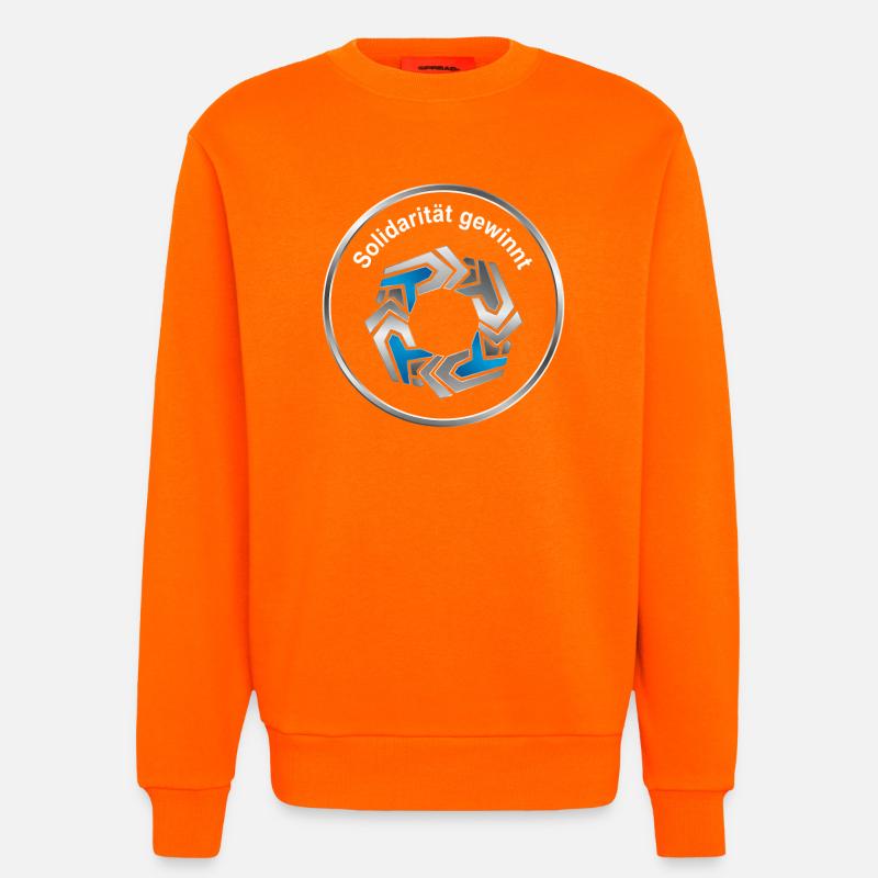 Solidarität Kreis Symbol starkes Statement - Sweatshirt - made by SPREAD  - SUNSET ORANGE