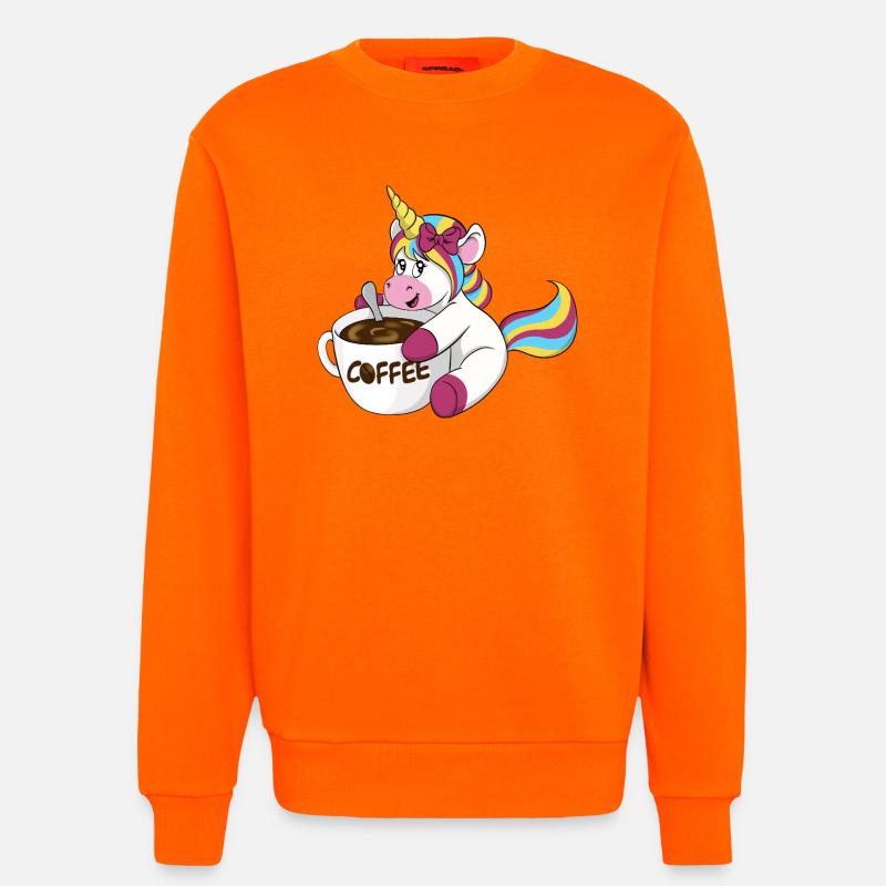 Kaffee Einhorn - Sweatshirt - made by SPREAD  - SUNSET ORANGE
